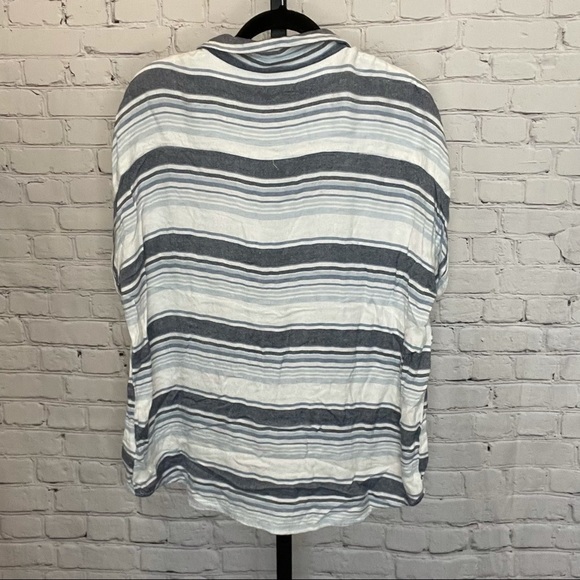 Beach Lunch Lounge Striped Button Front Top - Picture 2 of 5